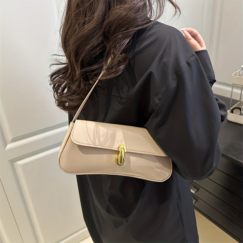 Light Luxury Quilted Baguette Shoulder Bag with Detachable Strap - Small Square Crossbody Handbag for Women