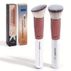 2-Piece Makeup Brush Set – Flat Foundation & Angled Blush Brushes, Soft Nylon Bristles, Portable
