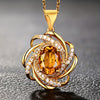Spiral Flower Pendant Necklace for Women – Elegant Blue Glass Bridal & Valentine's Day Jewelry (1-Piece)