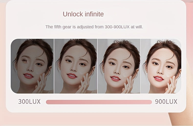 Foldable LED Travel Makeup Mirror - Double-Sided 1X/2X/3X Magnification, Adjustable Brightness, Rechargeable USB Pocket Mirror