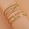5-Pack Vintage Women's Bracelet Set — Alloy Chain Link Stack for Daily & Party, All-Season