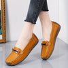 Women's Slip-On Loafers Lightweight Non-Slip TPR Sole Black Faux Leather Flats for Casual Wear