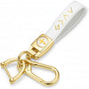 Engraved Christian Leather Cross Keychain – "God Is Greater Than the Highs and Lows" Metal Faith Key Ring Gift for Men & Women