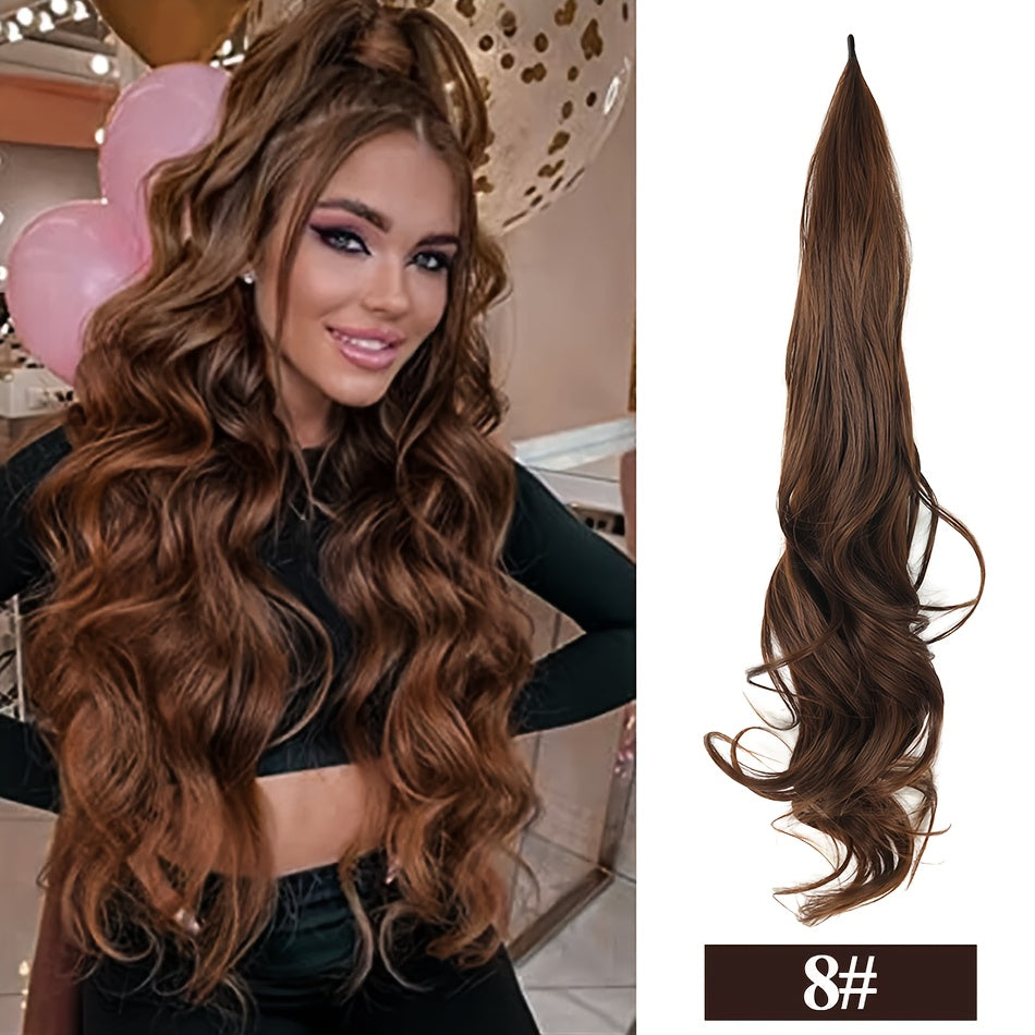 32-Inch (81 cm) Wrap-Around Curly Wavy Ponytail Extension Long Flexible Hairpiece for Women