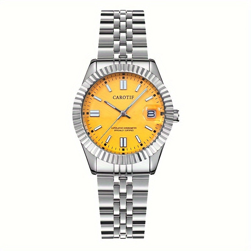 Women's Silver-Tone Automatic Mechanical Watch with Luminous Hands - Elegant Alloy Bracelet