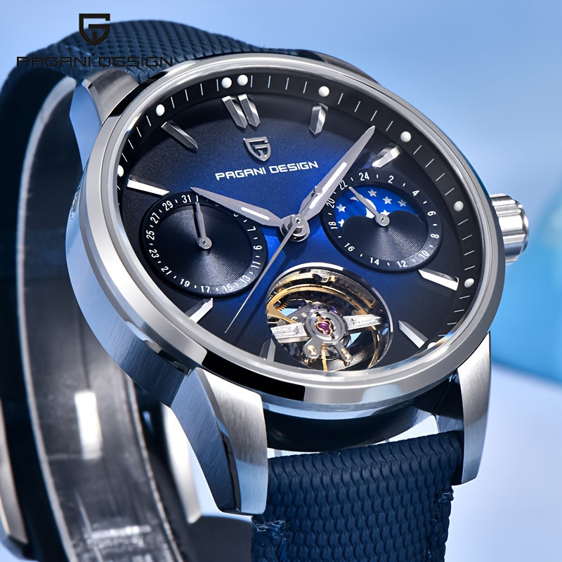 PAGANI DESIGN Women's Automatic Mechanical Tourbillon Watch – Stainless Steel, Luminous Luxury Timepiece