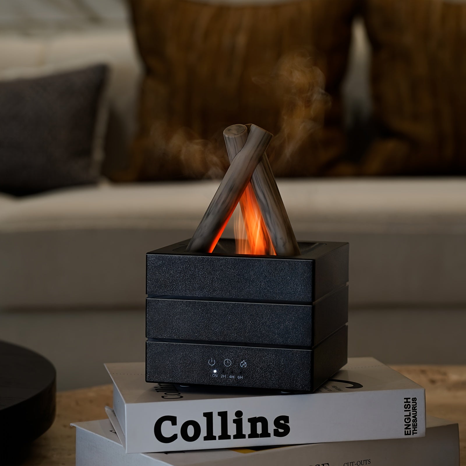 280 mL (9.5 fl oz) Flame Effect Essential Oil Diffuser - Ultrasonic Aroma Humidifier with 7-Color LED, Silent Sound Wave Atomizer, 2/4-Hour Timer & Auto Shutoff for Bedroom Office Yoga