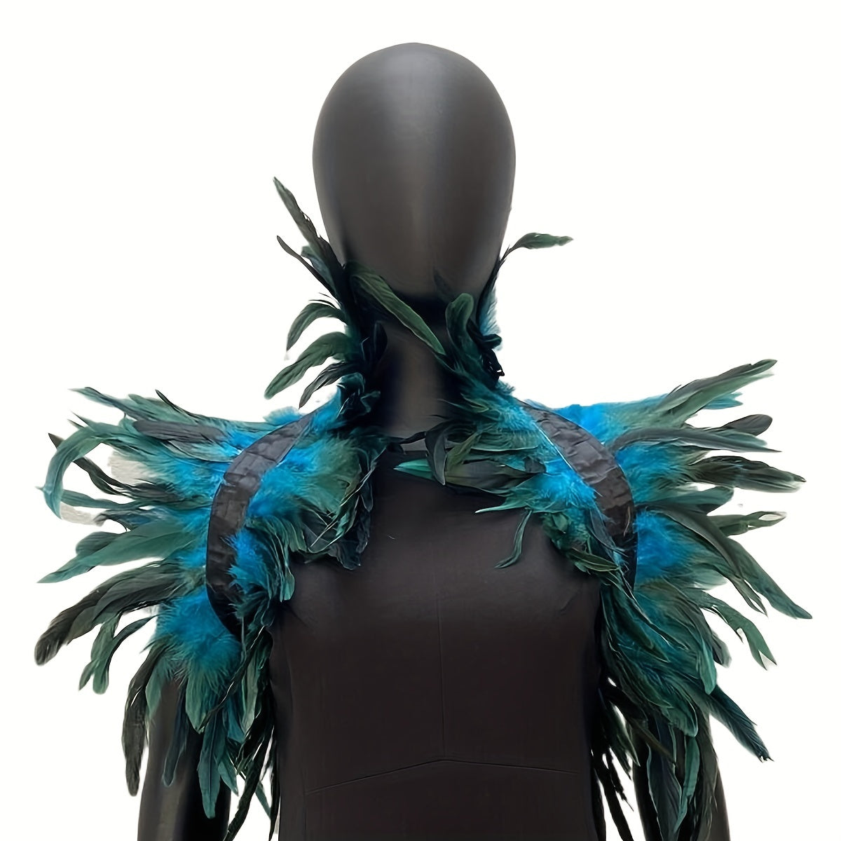 Women's Gothic Faux Feather Collar Cape Shawl — Elegant Party, Prom & Halloween Cosplay Wrap (Multiple Colors)