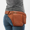 Adjustable Convertible Waist Bag - Foldable Faux Leather Crossbody & Belt Bag with Magnetic Closure, Multi-Card Holder, Black