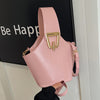 Elegant Women's PU Leather Bucket Crossbody Bag – Small Zippered Crossbody with Detachable Adjustable Strap & Gold-Tone Hardware
