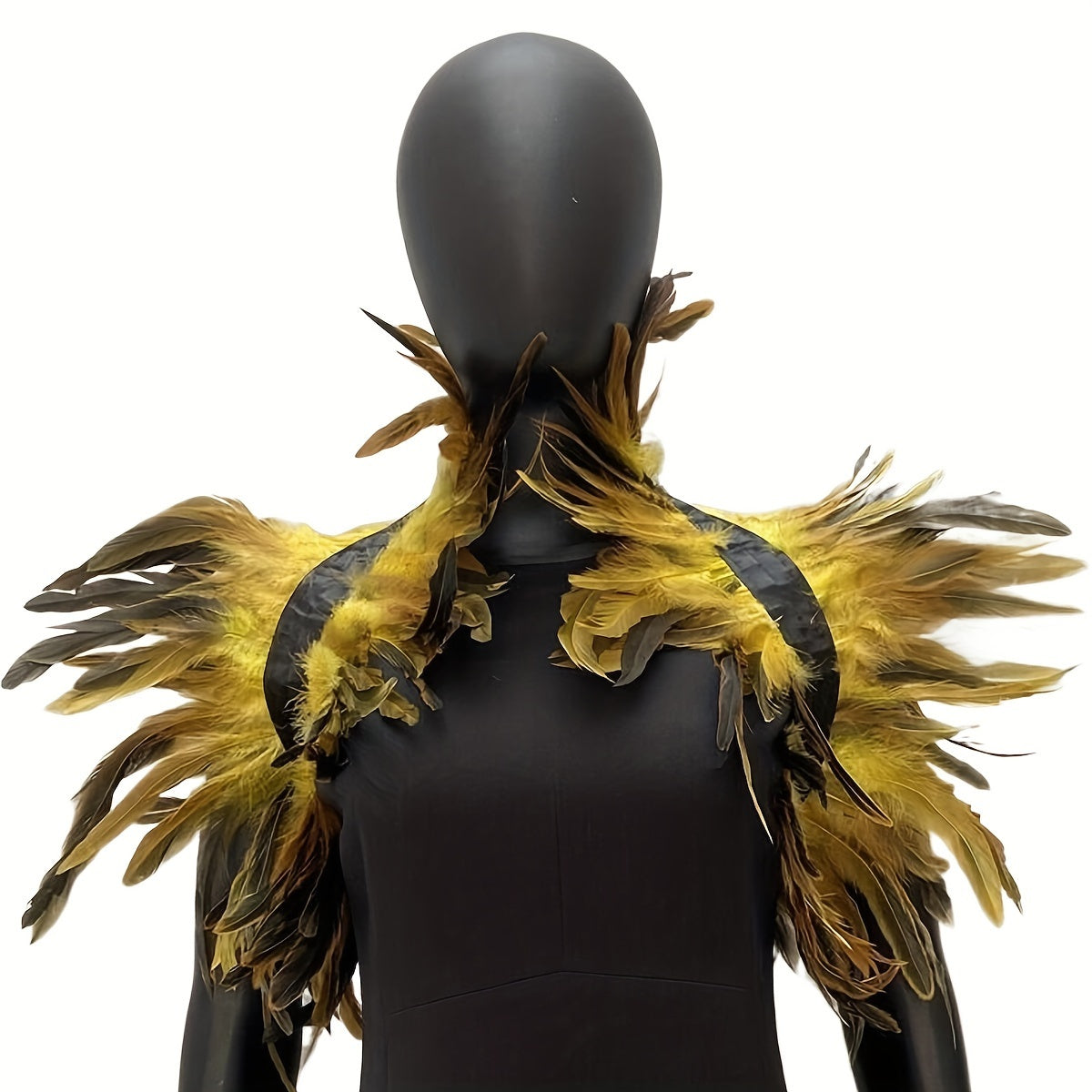 Women's Gothic Faux Feather Collar Cape Shawl — Elegant Party, Prom & Halloween Cosplay Wrap (Multiple Colors)