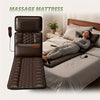 Full Body Massage Mattress with Neck Kneading, Lower Back Heating, Acupressure & 10-Zone Vibration — 12V Safe Voltage, Gray Velvet
