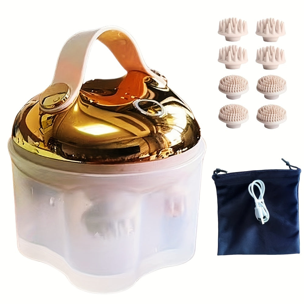 Electric Hanging Rope Scalp Massager – 100 Kneading Nodes, Portable USB Rechargeable Head & Facial Massager, Gift for Pet Lovers