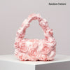 Unique Handle Rose Pattern Evening Clutch - Elegant Polyester Zip Purse for Weddings & Parties, Multiple Colors