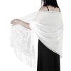Lightweight Fringe Shawl Wrap for Women — Solid Floral Lace Evening Scarf for Weddings & Parties