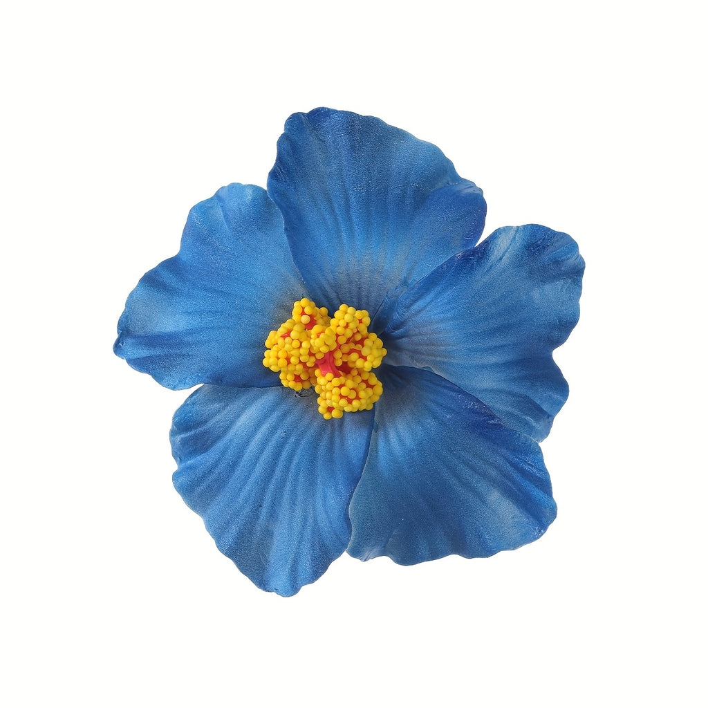 Tropical Hibiscus Flower Hair Clip - Red Bohemian Beach Hair Accessory for Women & Girls