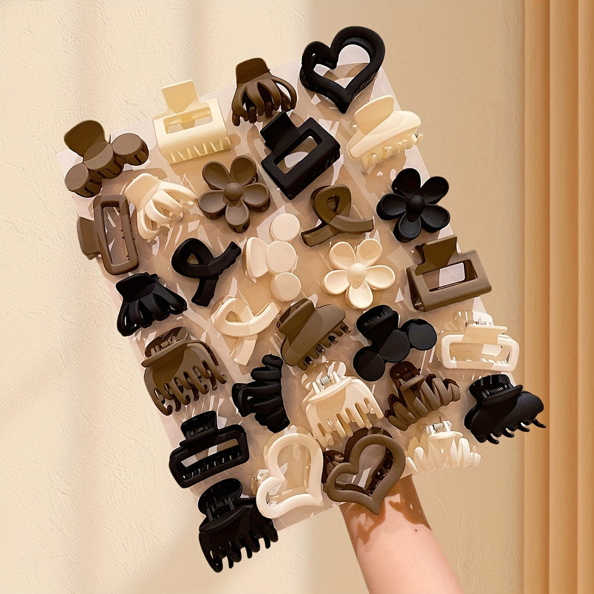 10-Pack Lemon Love Hair Claw Clips Set – Assorted Colorful Plastic Hair Accessories for Teens, Bangs & Half-Up Styles