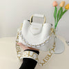 Women's PU Leather Top Handle Bucket Bag - Trendy Casual Shoulder Satchel & Messenger Purse