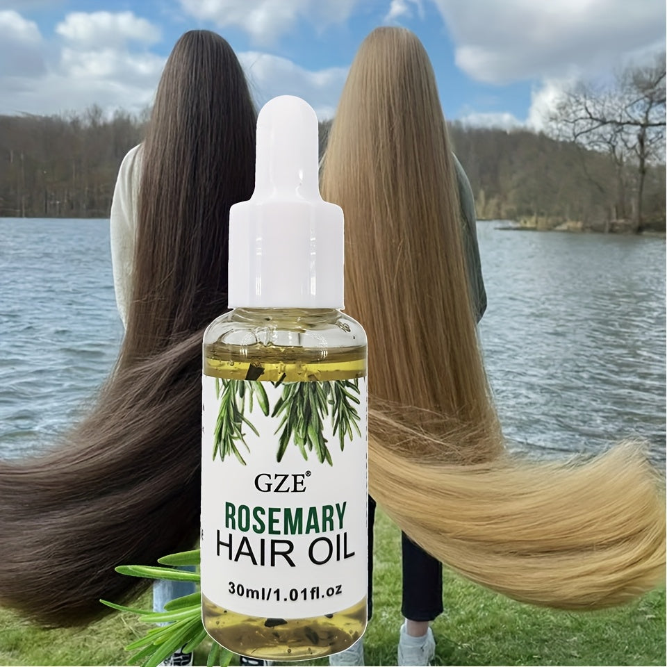 GZE Rosemary Hair Oil - Strengthening Scalp Treatment, Moisturizing Formula for All Hair Types & Textures