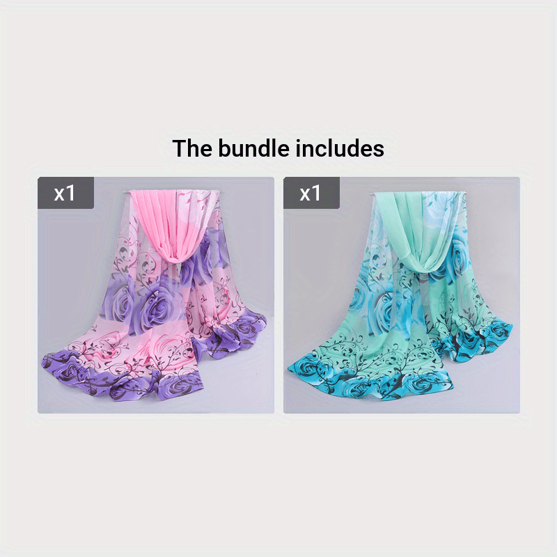 Women's Lightweight Chiffon Scarf - Long Sun Protection Shawl & Beach Wrap