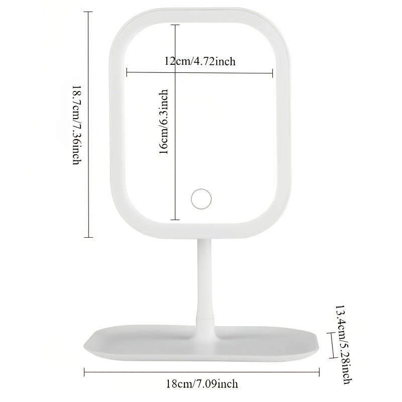 LED Lighted Makeup Mirror – Touch Control, 3 Light Modes, Foldable Portable Vanity & Travel Mirror with Rechargeable USB Battery