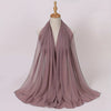 Windproof Chiffon Hijab Scarf - Lightweight Solid Color Shawl & Head Wrap for Women, Travel & Beach