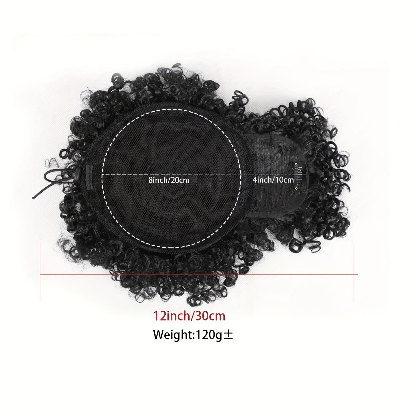 Afro Puff Drawstring Ponytail with Bangs - Short Kinky Curly Pineapple Updo Hair Bun for Women