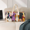 Cute Cat Print Large Travel Bag - Spacious Overnight & Gym Organizer with Shoe Compartment, Durable Polyester, Unisex