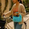 Faux Fur Fluffy Shoulder Bag with Gold Chain - Women's Plush Messenger Handbag (Black, Brown, White, Pink, Sea Blue)