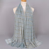 Women's Solid Color Metallic Scarf - Lightweight Breathable Shawl Wrap
