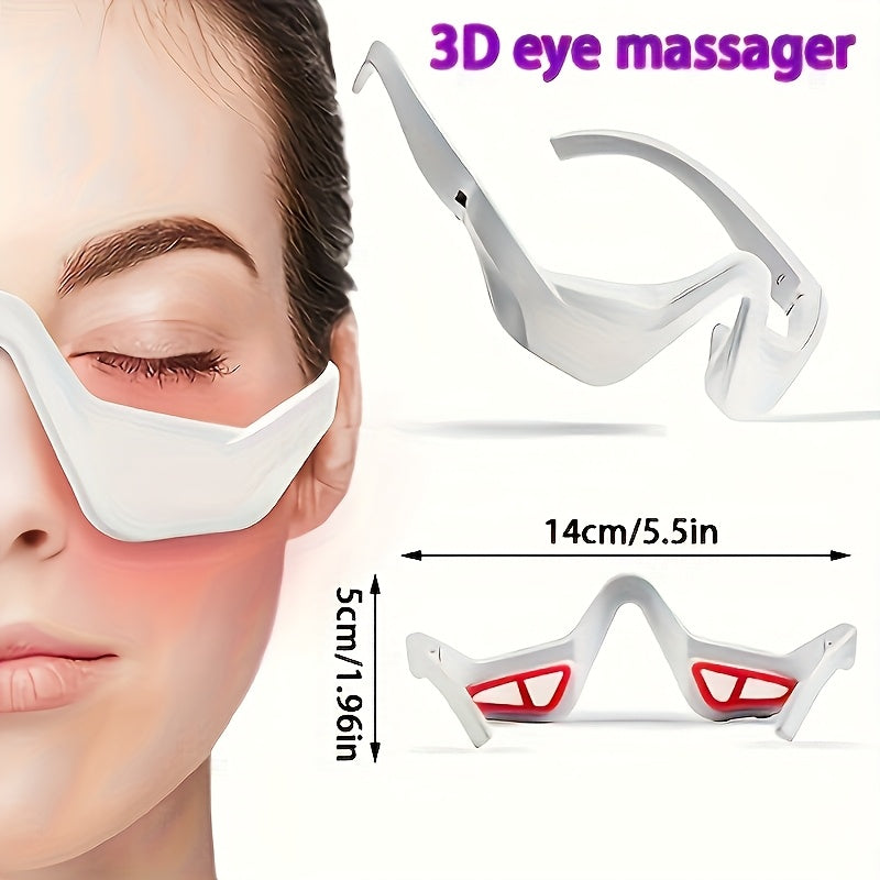 Aogled 3D Eye Massager USB Rechargeable – 4 Modes, 3 Intensity Levels | Relaxation & Beauty Eye Care Gift for Women