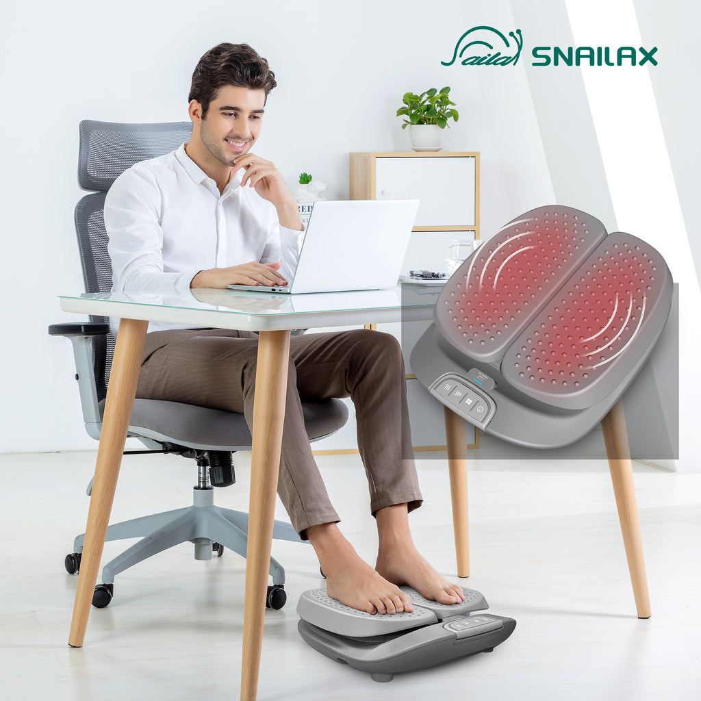 Snailax Foot Massager with Heat & Remote — Vibration Therapy for Feet, Calves & Legs, 3 Modes, Washable Cover