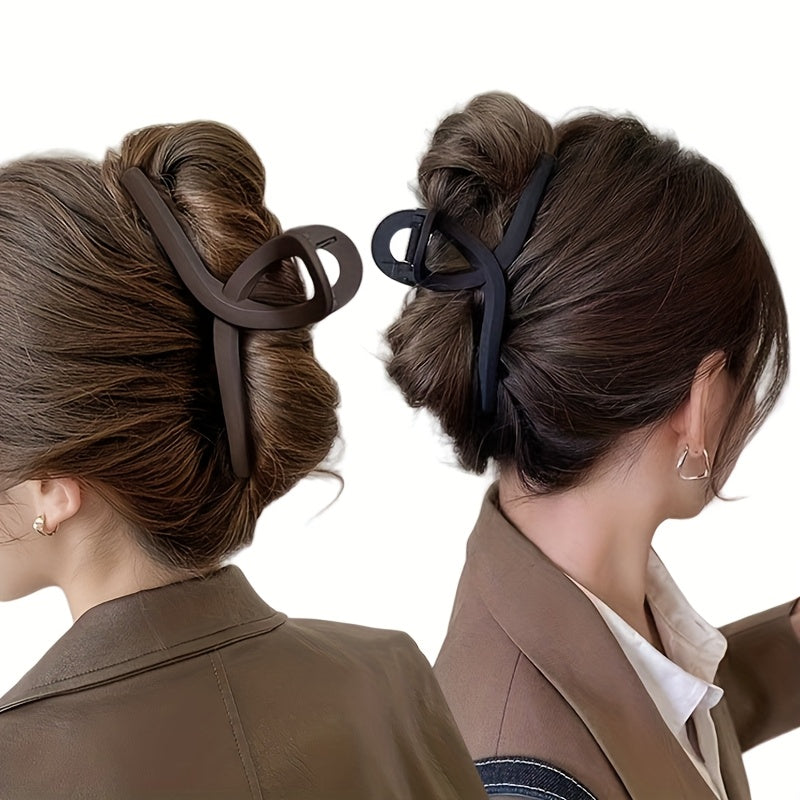 Large Hair Claw Clip - Minimalist Shark Clip with Cross Design for Thick & Thin Hair (1pc/2pcs)