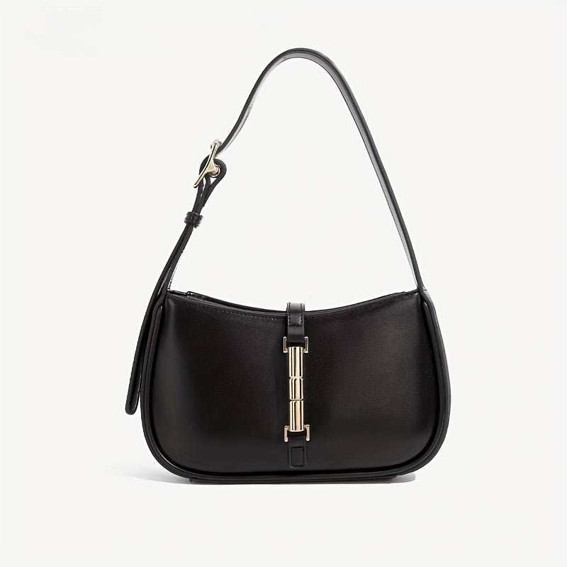 KoniKoni French-Inspired Women's Shoulder Handbag – Magnetic Closure, Gold-Tone Hardware, Microfiber Leather Tote (Beige, White, Black, Burgundy, Light Brown)