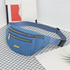 Women's Gray Nylon Fanny Pack - Adjustable Waist Bag with Multiple Zippered Compartments for Running, Travel & Daily Use