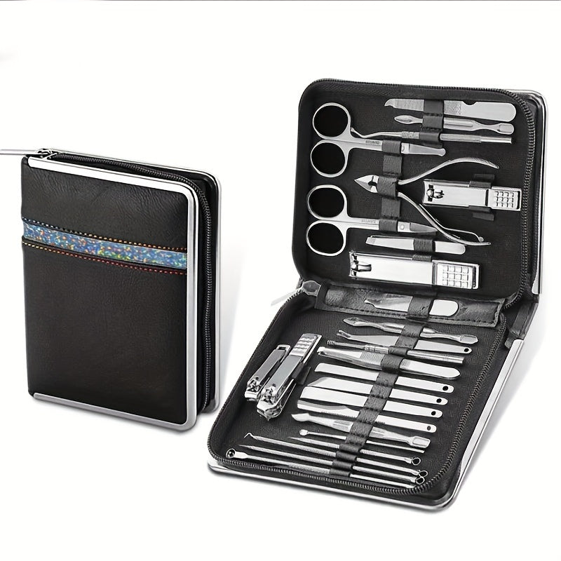 26-Piece Professional Nail and Pedicure Kit - Manicure Set with Clippers, Cuticle Nipper & Scissors