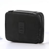 Large Capacity Travel Makeup Bag — Black Nylon Multi-Compartment Cosmetic & Toiletry Organizer for Women