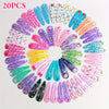 Set of 20/40/60 Colorful Alloy BB Hair Clips – Cute Printed Strawberries, Flowers, Hearts & Unicorns for Bangs and Side Hairstyles