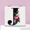 Alphabet Folding Handheld Makeup Mirror for Women & Girls - Floral & Heart Cutout Portable Vanity Mirror A-Z