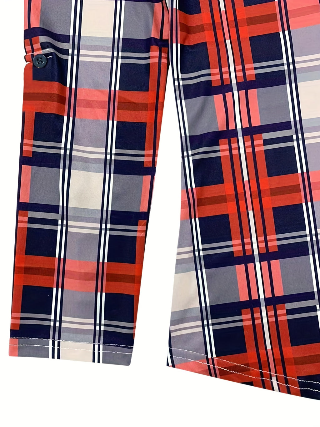 Plaid Drawstring V-Neck Blouse - Casual Long Sleeve Top for Women