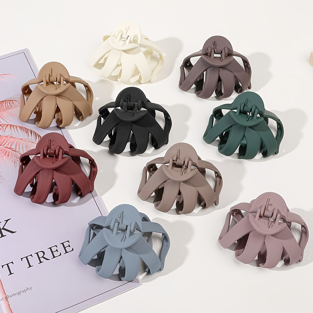 Frosted Octopus Hair Clips - Matte Oval Hairpin, 1/4/9 Pack