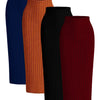 4-Pack Plus Size High-Waist Midi Bodycon Skirts – Elegant Solid Color Spring/Fall