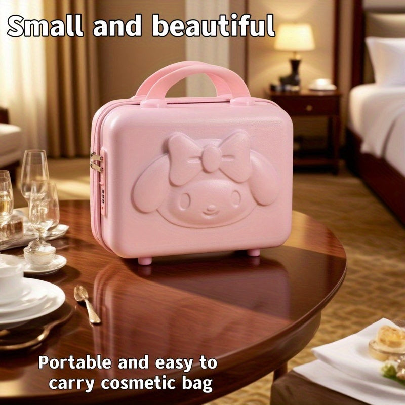 Sanrio Hello Kitty & Big-Eared Rabbit Pink Tote Bag with Cosmetic Case – Large Capacity Kawaii Handbag for Travel & Daily Use