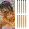 10-Pack 18-Inch (45 cm) Clip-In Hair Extensions — Straight Multicolor Highlights, Heat-Resistant Synthetic Clip-On Strands