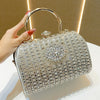 Black and Gold Rhinestone Clutch with Detachable Strap - Geometric Evening Bag for Parties & Formal Events