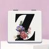 Alphabet Folding Handheld Makeup Mirror for Women & Girls - Floral & Heart Cutout Portable Vanity Mirror A-Z