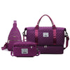 Large Capacity Multifunctional Travel & Gym Bag Set – Quilted Polyester Toiletry & Clothes Organizer