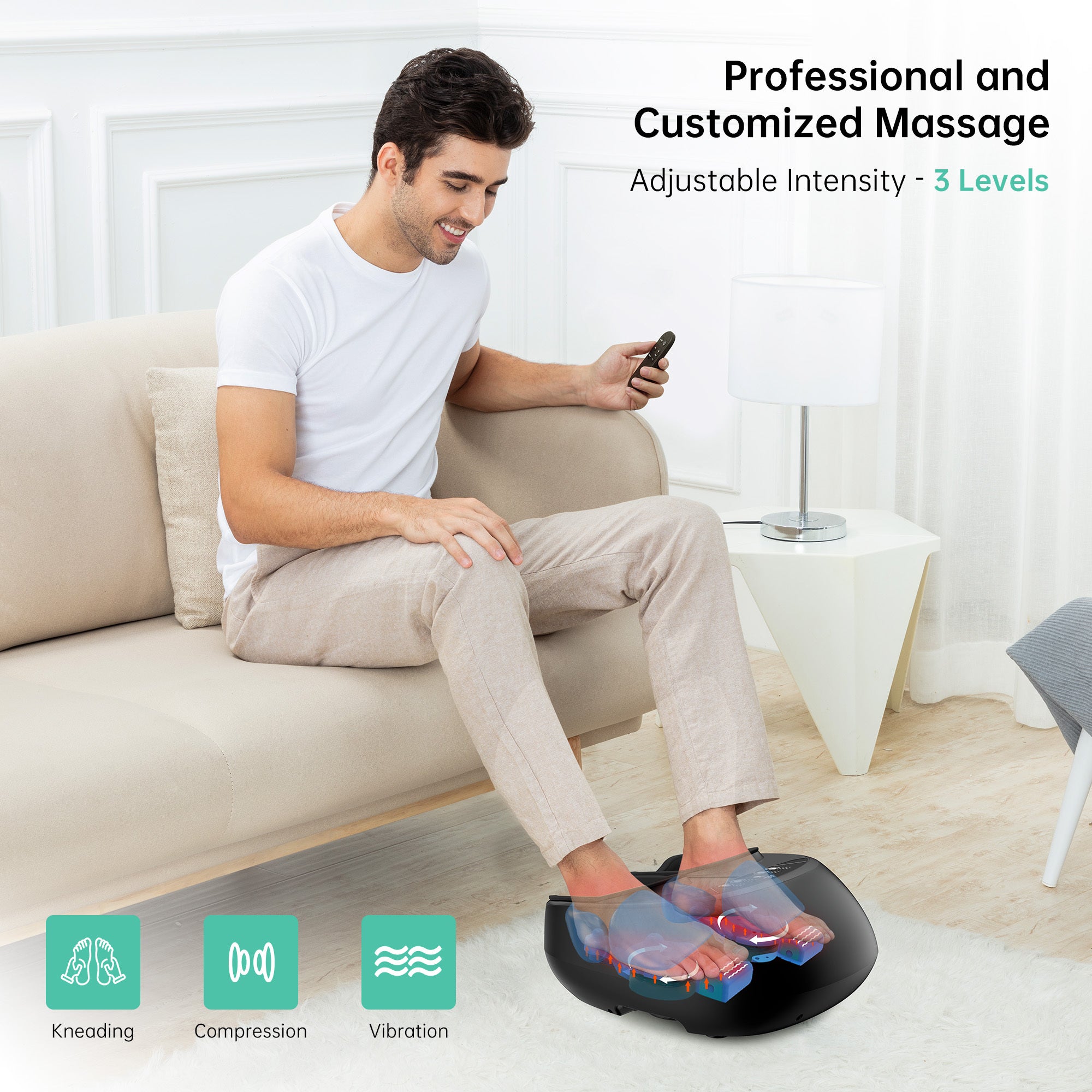 Snailax Shiatsu Foot Massager with Heat – Deep Kneading, Compression & Vibration, Open-Toe Fits Up to Men’s Size 13