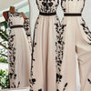 Women's Sleeveless Floral Jumpsuit, Beige & Black One-Piece Pantsuit - Round Neck, Lightweight, Machine-Washable for Weddings, Parties & Office