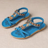 Rhinestone Butterfly Flat Sandals for Women – Boho Open Toe Elastic Strap Slip-On Beach Sandals